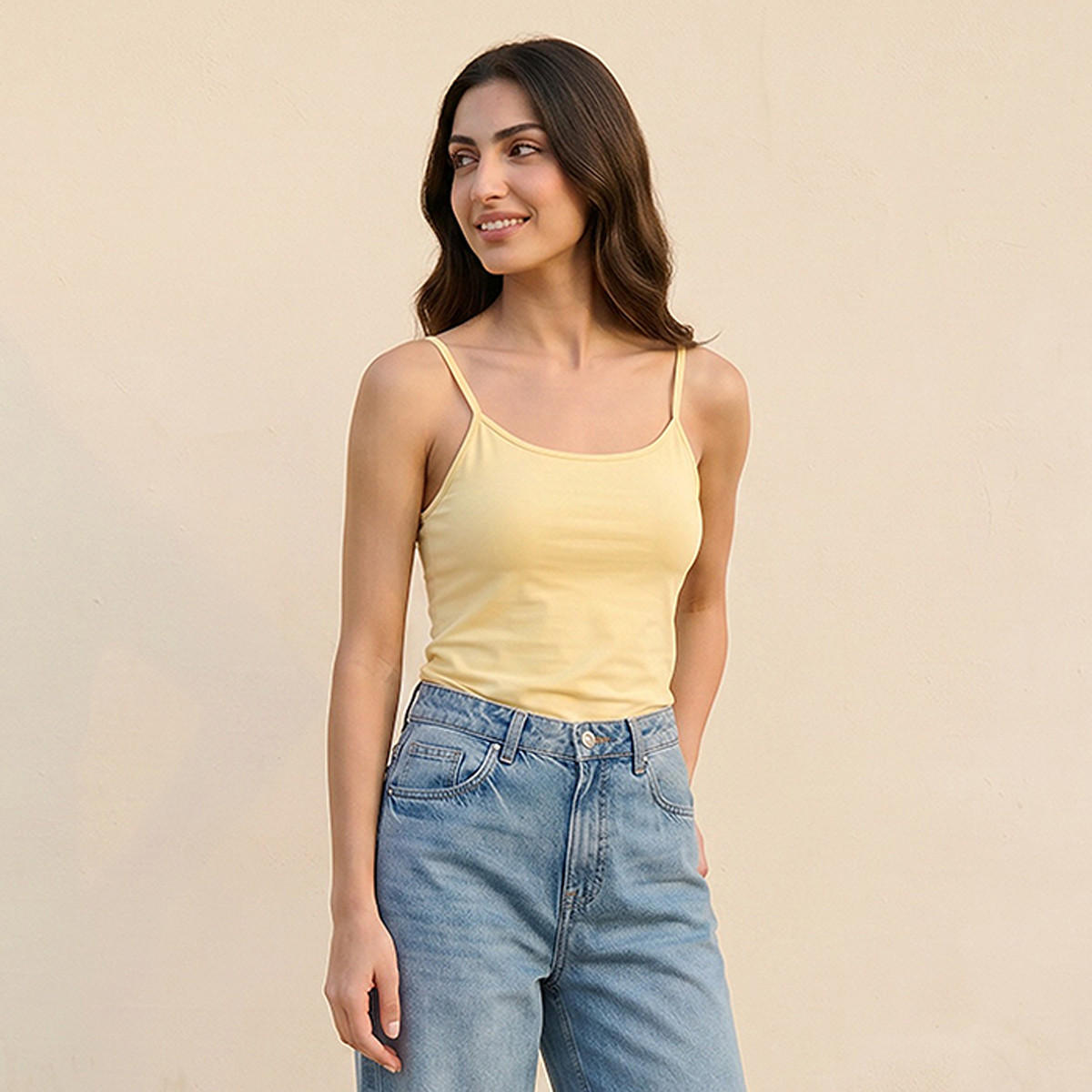 Splash Basic Slim Fit Top with Spaghetti Straps-women-clothing-tshirts-image-6