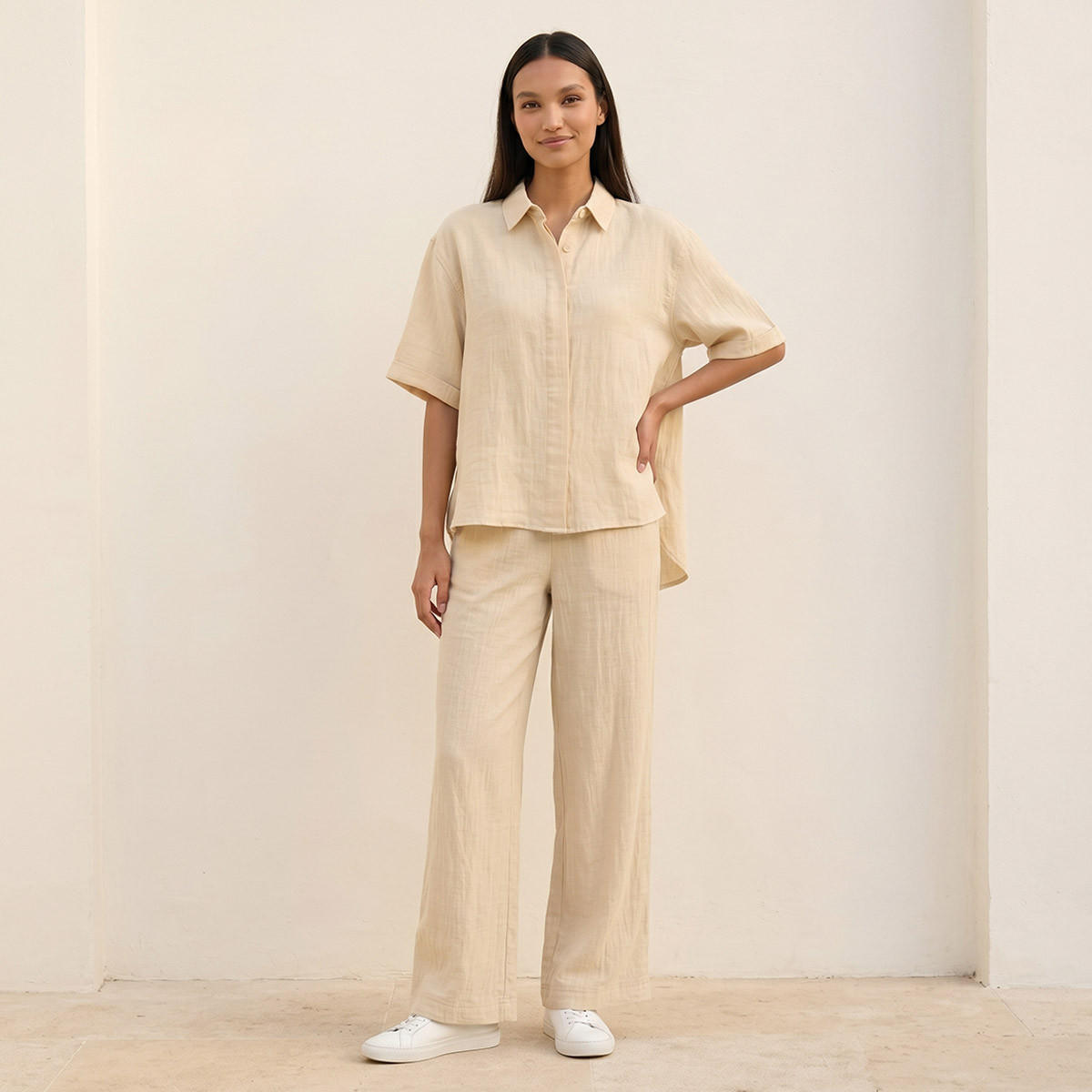Splash Basic Shirt with Hidden Placket-women-clothing-shirtsandblouses-shirts-image-3