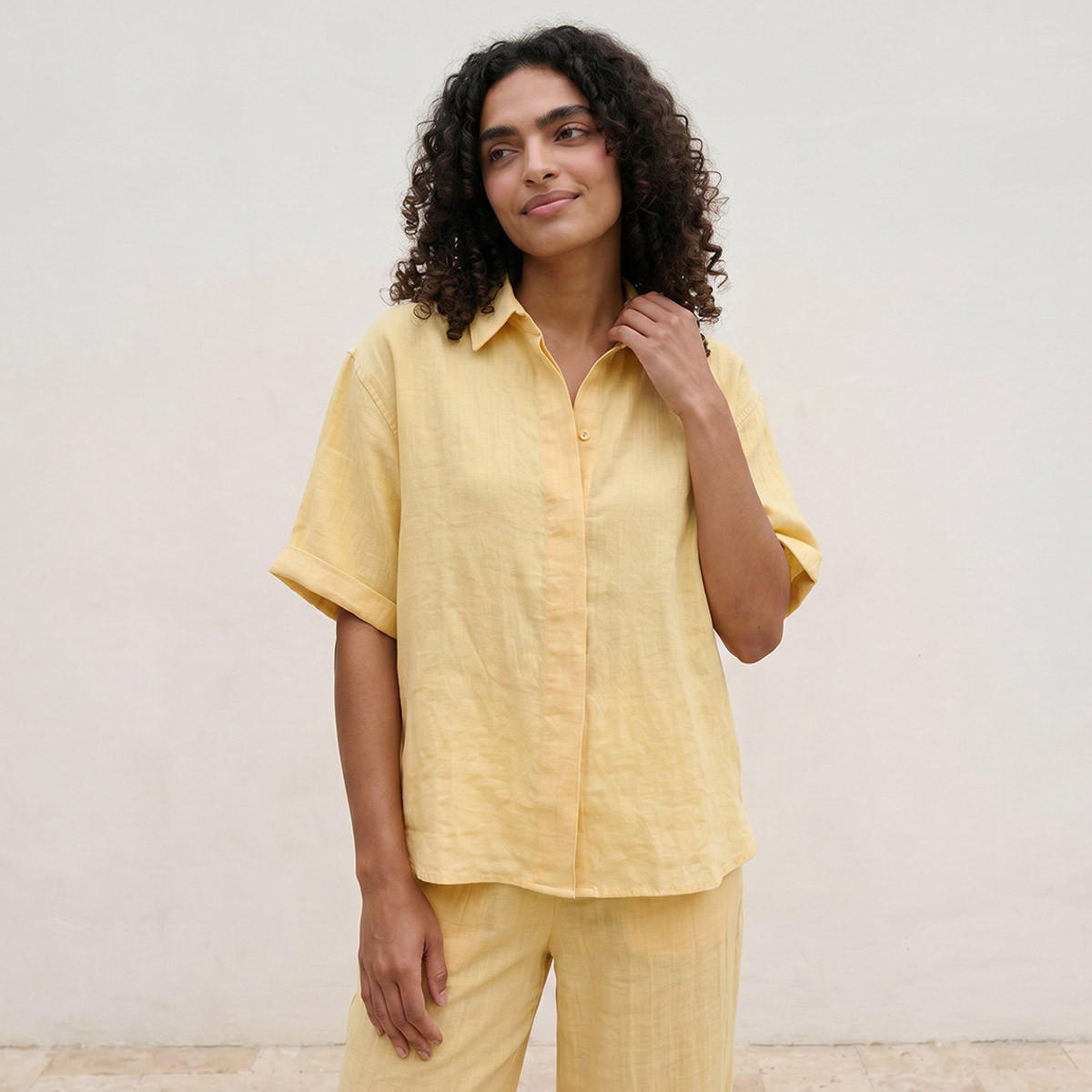 Splash Basic Shirt with Hidden Placket-women-clothing-shirtsandblouses-shirts-image-1