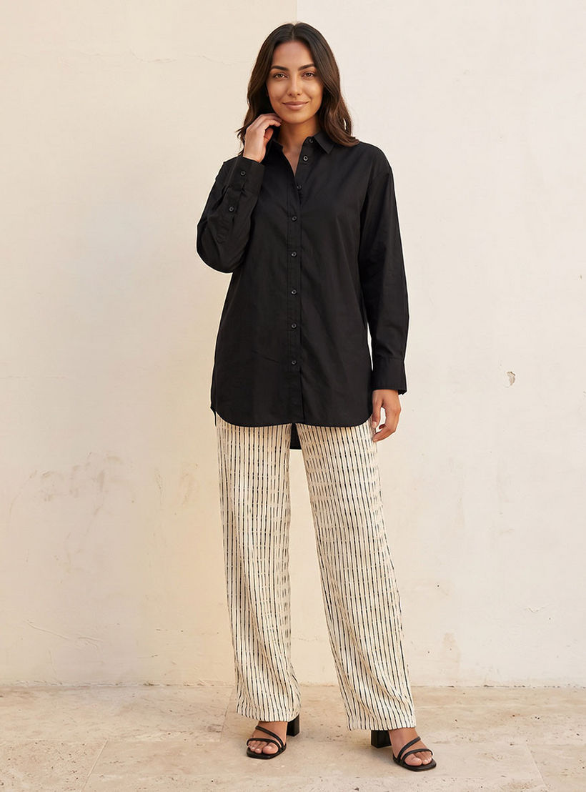 Splash Basic Oversized Shirt with High Low Hem-women-clothing-shirtsandblouses-shirts-image-5