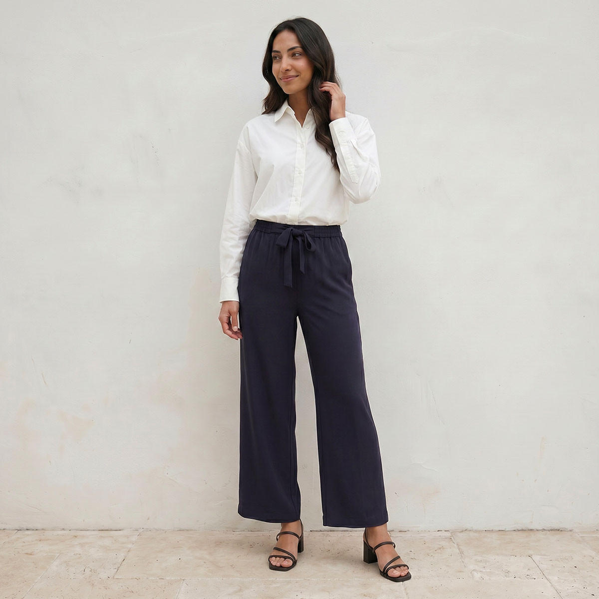 Splash Basic Oversized Shirt with High Low Hem-women-clothing-shirtsandblouses-shirts-image-3