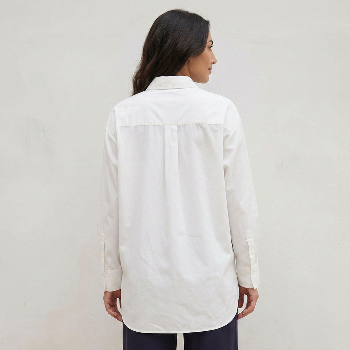 Splash Basic Oversized Shirt with High Low Hem-women-clothing-shirtsandblouses-shirts-image-4