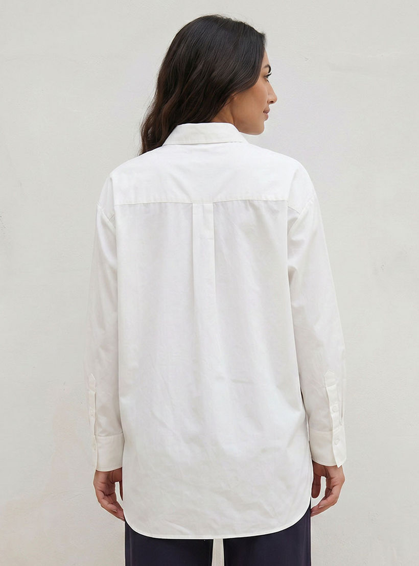 Splash Basic Oversized Shirt with High Low Hem-women-clothing-shirtsandblouses-shirts-image-4