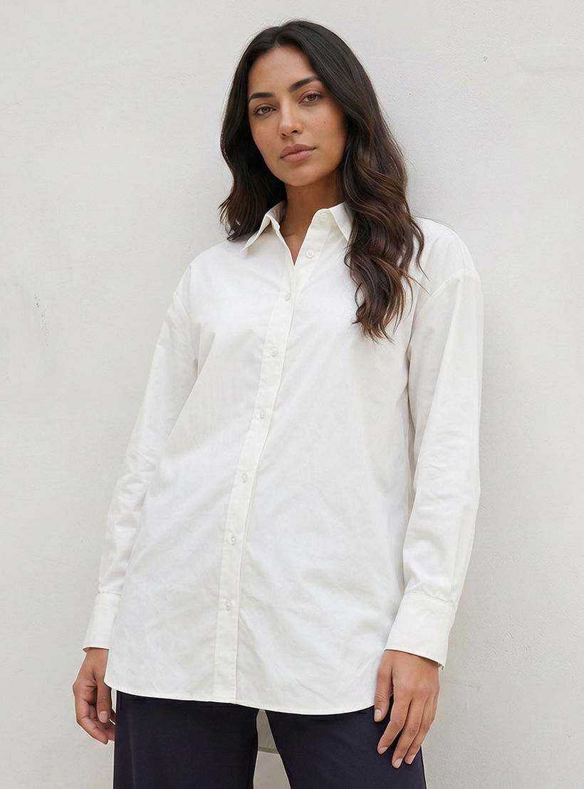 Splash Basic Oversized Shirt with High Low Hem-women-clothing-shirtsandblouses-shirts-image-5