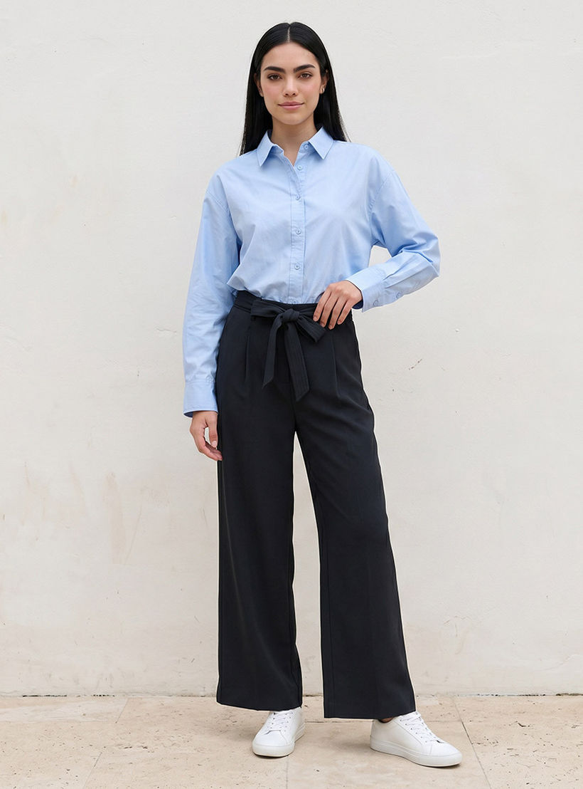Splash Basic Oversized Shirt with High Low Hem-women-clothing-shirtsandblouses-shirts-image-5