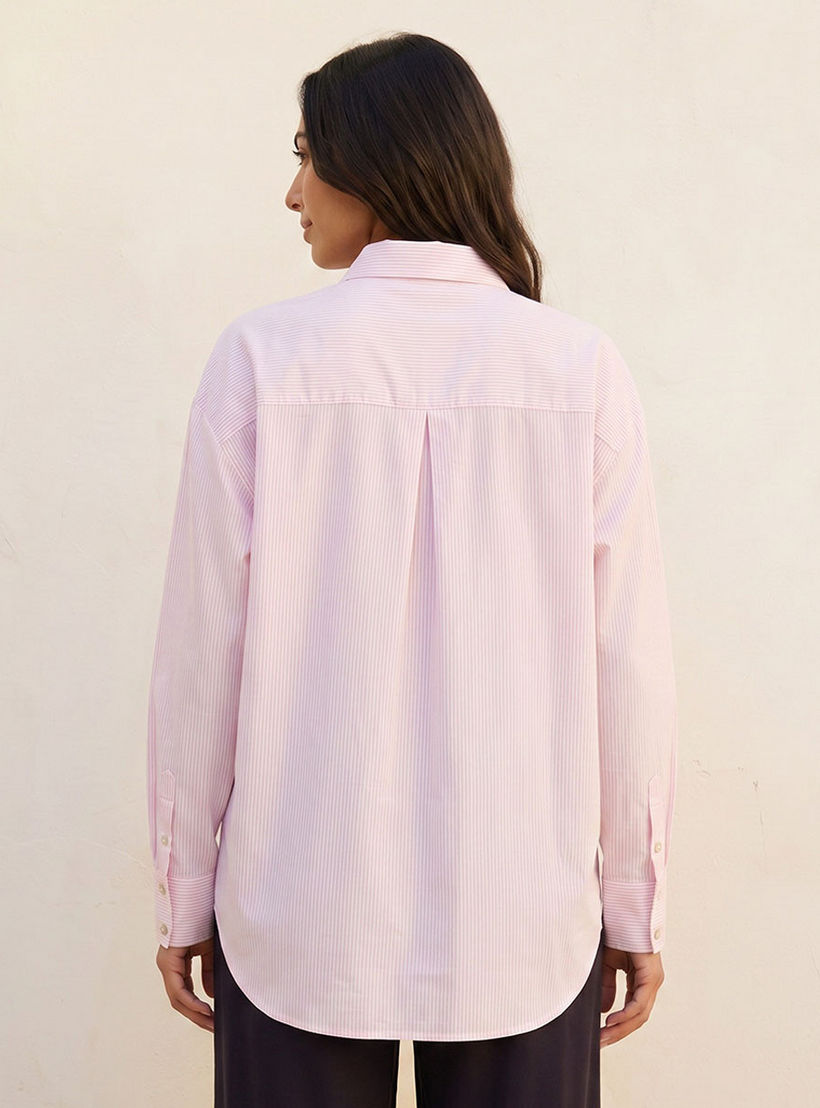 Splash Basic Striped Shirt-women-clothing-shirtsandblouses-shirts-image-4