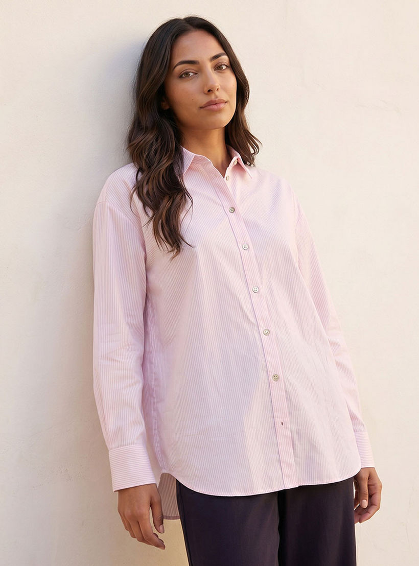 Splash Basic Striped Shirt-women-clothing-shirtsandblouses-shirts-image-5