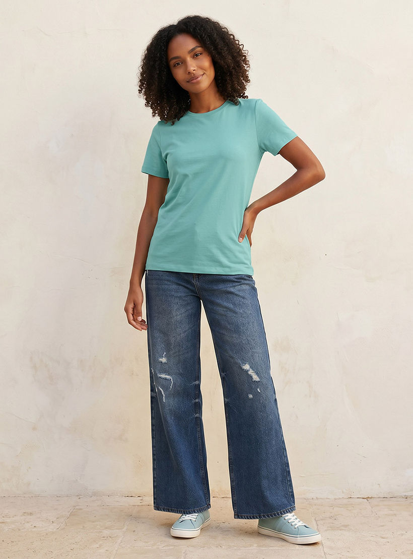 تيشيرت بقصة سليم من سبلاش بيسك-women-clothing-tshirts-image-3