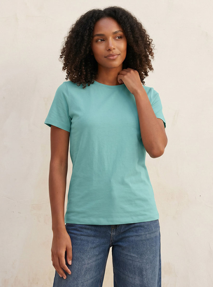 تيشيرت بقصة سليم من سبلاش بيسك-women-clothing-tshirts-image-5