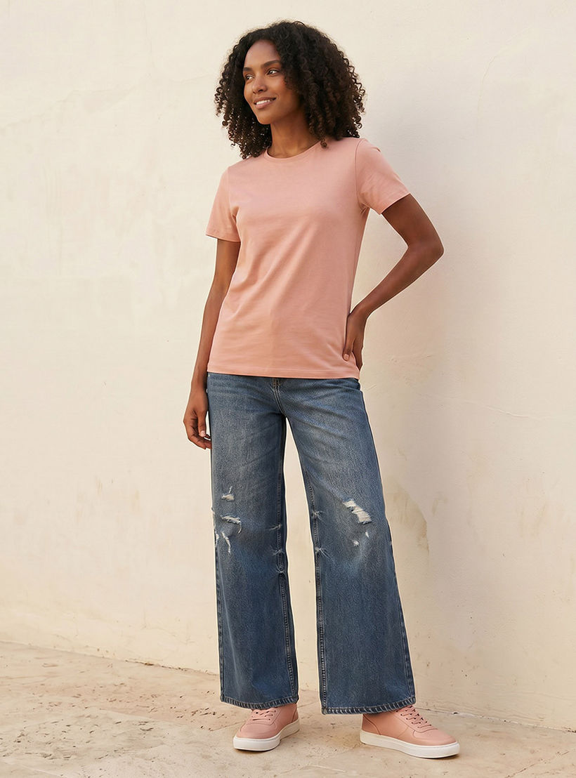 تيشيرت بقصة سليم من سبلاش بيسك-women-clothing-tshirts-image-3