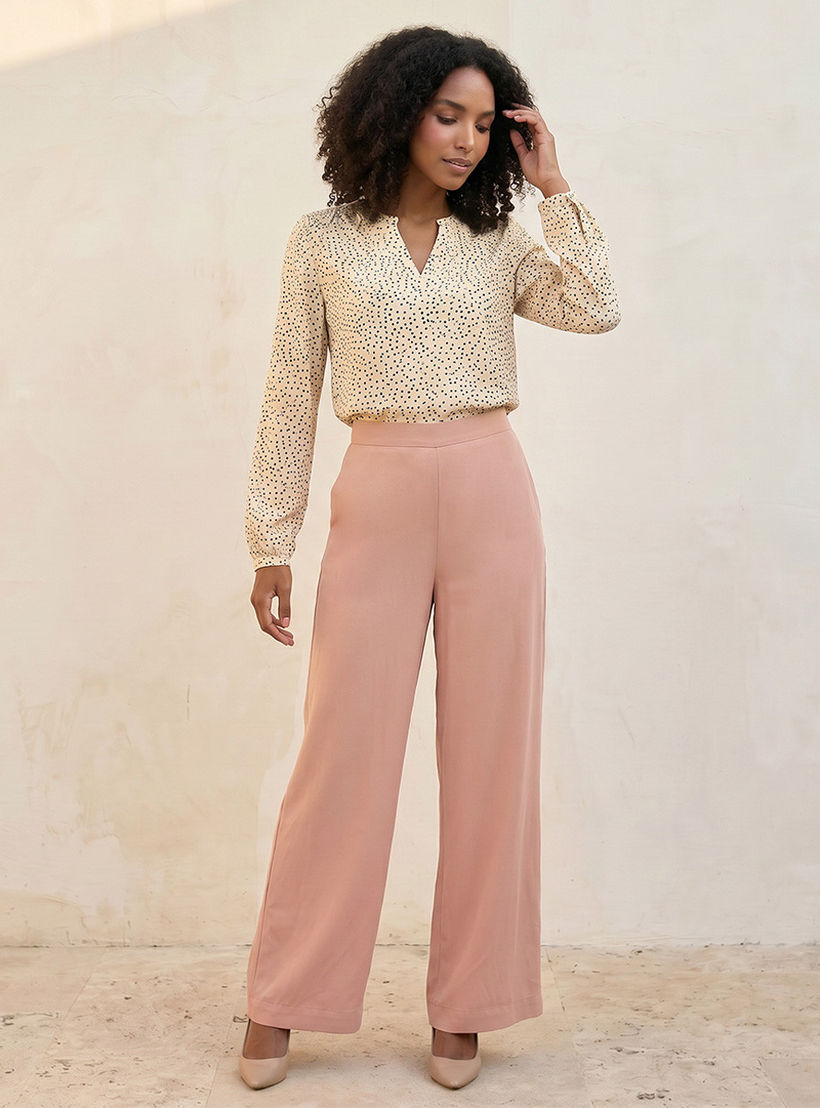 Splash Basic Semi-Elastic Waist Viscose Pants-women-clothing-trousers-image-3