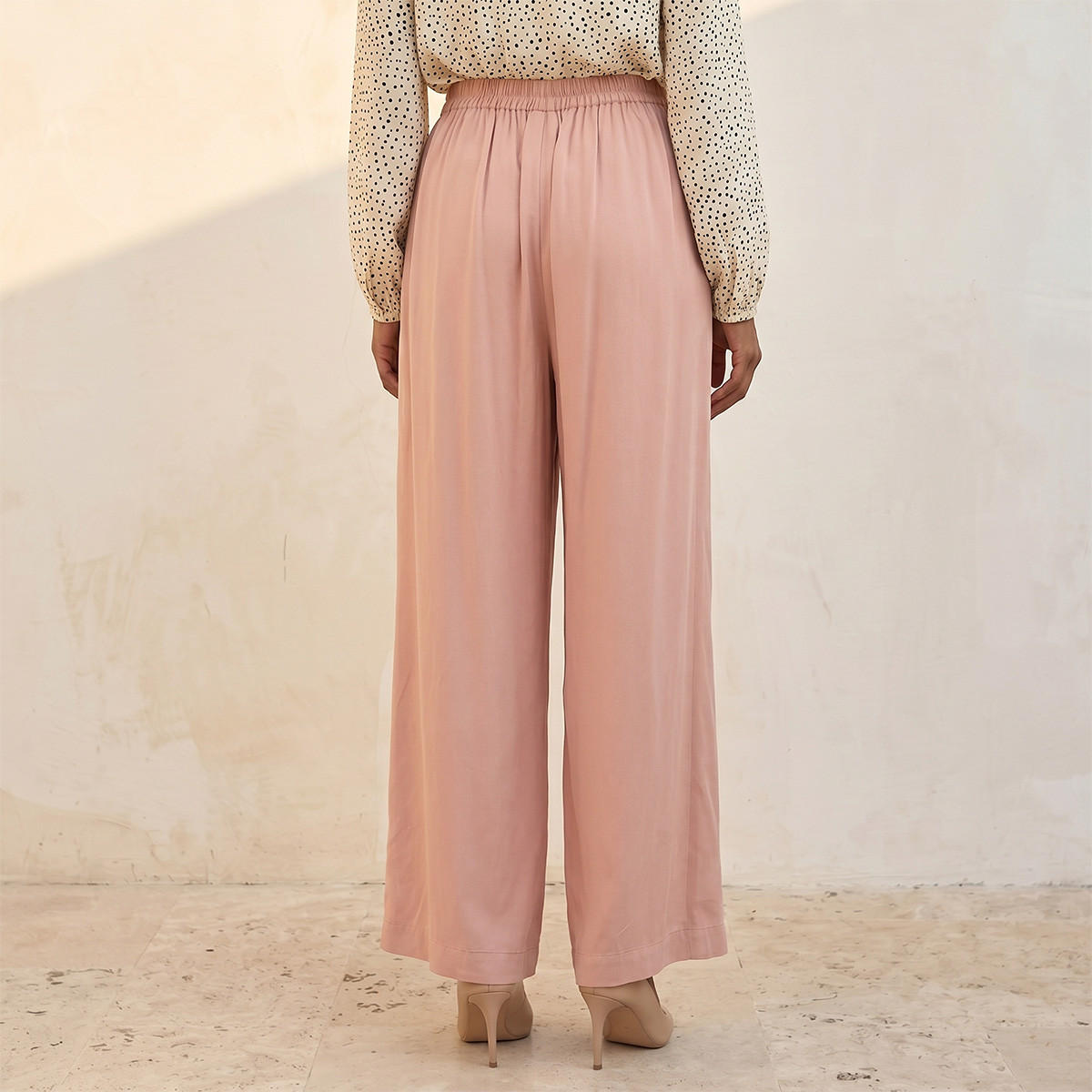 Splash Basic Semi-Elastic Waist Viscose Pants-women-clothing-trousers-image-4