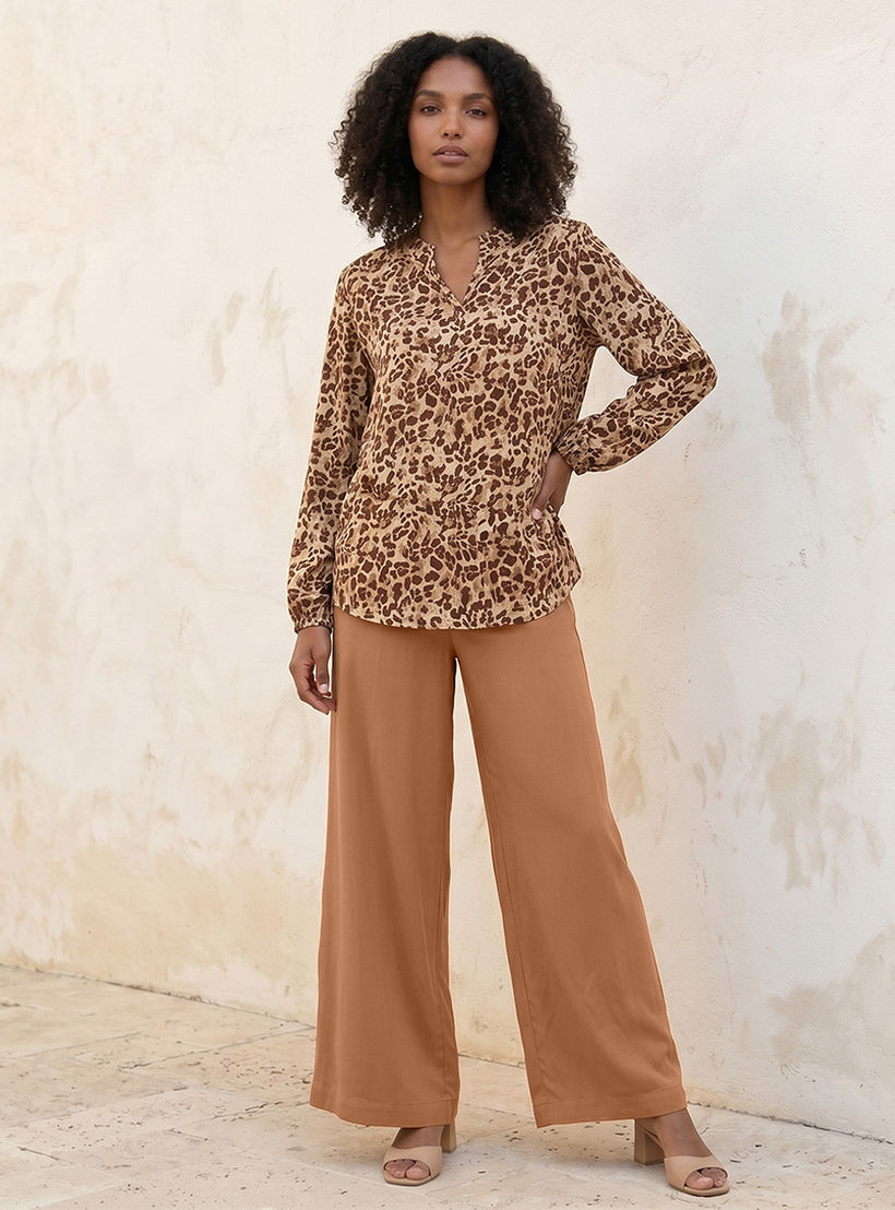 Splash Basic Semi-Elastic Waist Viscose Pants-women-clothing-trousers-image-3