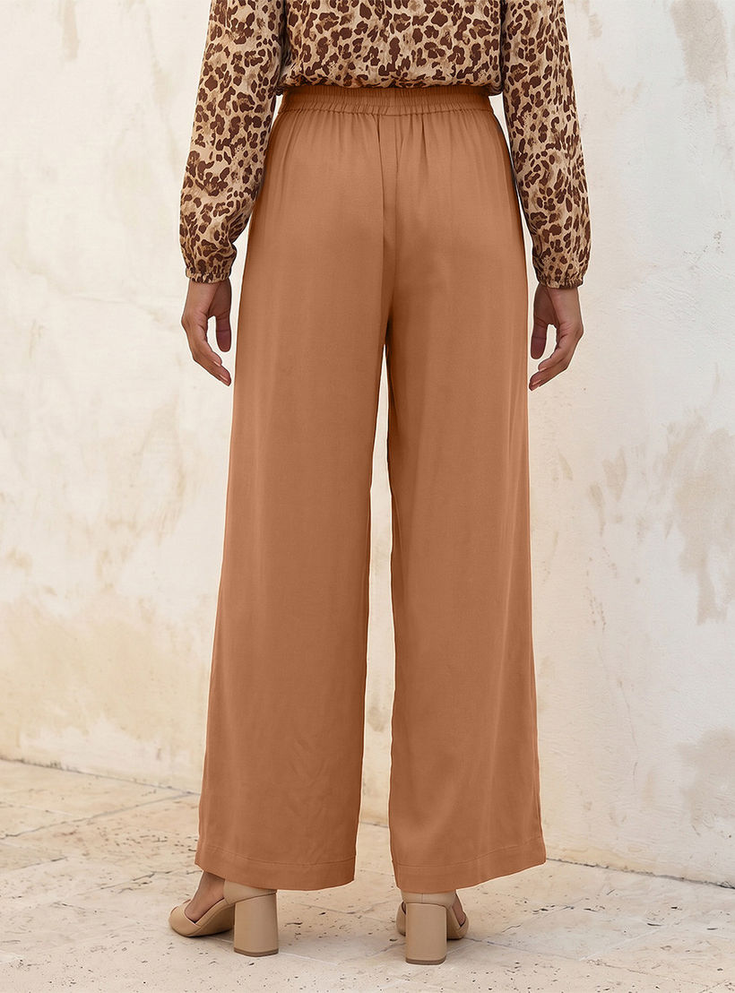 Splash Basic Semi-Elastic Waist Viscose Pants-women-clothing-trousers-image-4