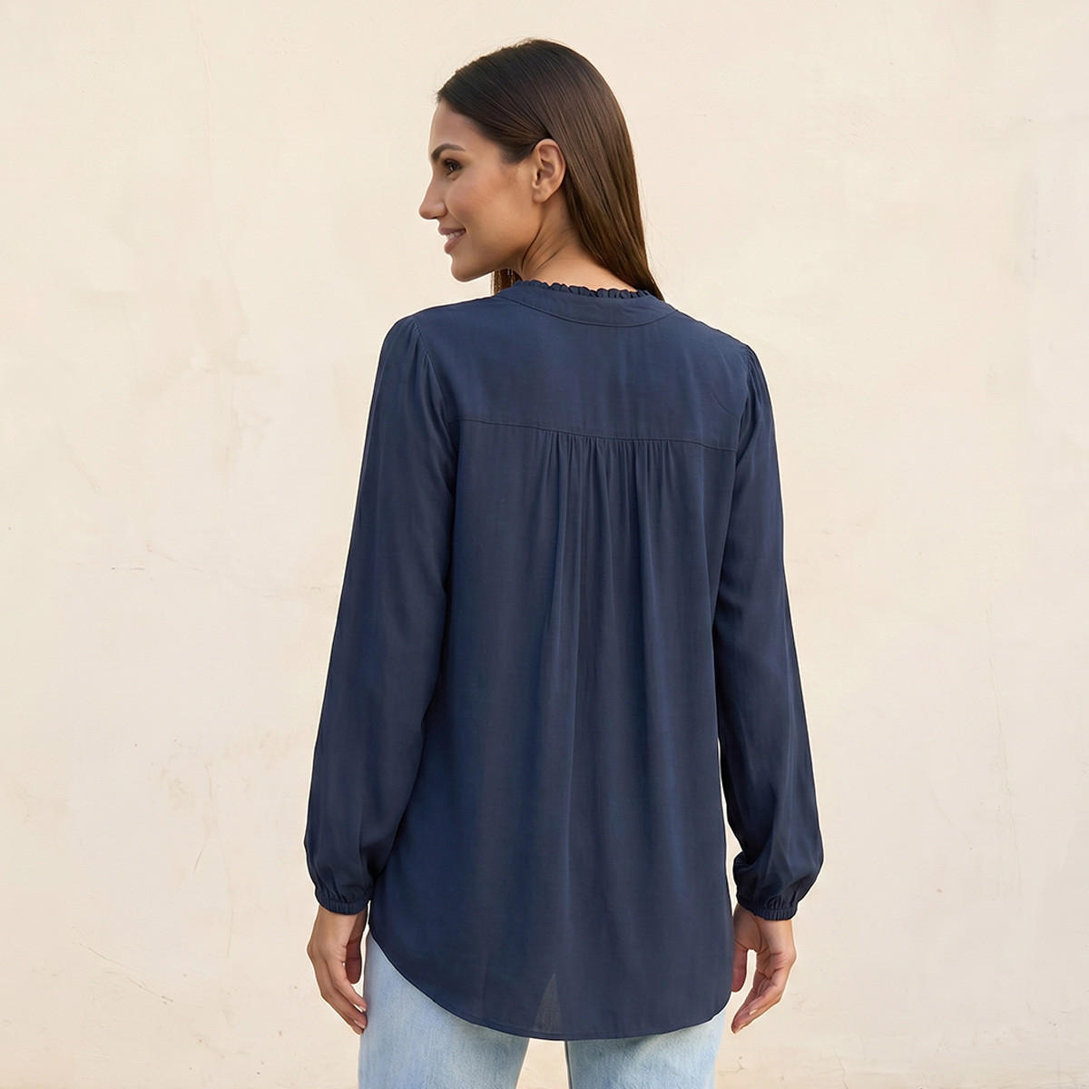 Splash Basic Viscose Top High-Low Hem-women-clothing-shirtsandblouses-blouses-image-4