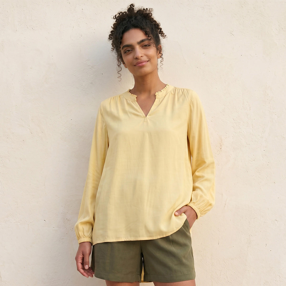 Splash Basic Viscose Top High-Low Hem-women-clothing-shirtsandblouses-blouses-image-1