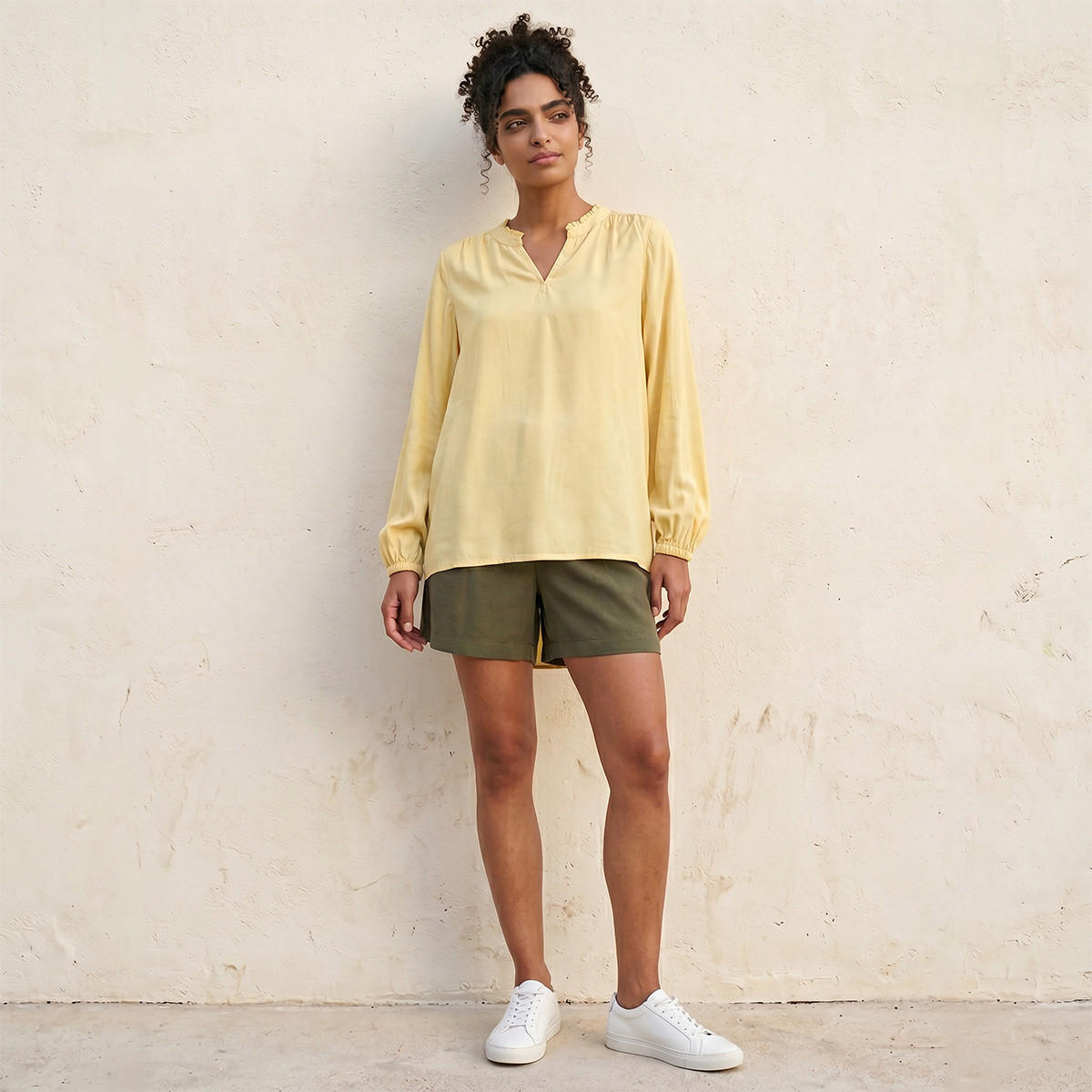 Splash Basic Viscose Top High-Low Hem-women-clothing-shirtsandblouses-blouses-image-5