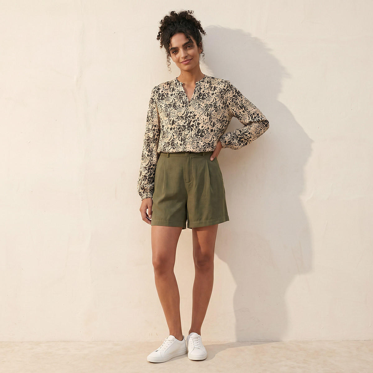 Splash Basic Viscose Top with V-neck-women-clothing-shirtsandblouses-blouses-image-3