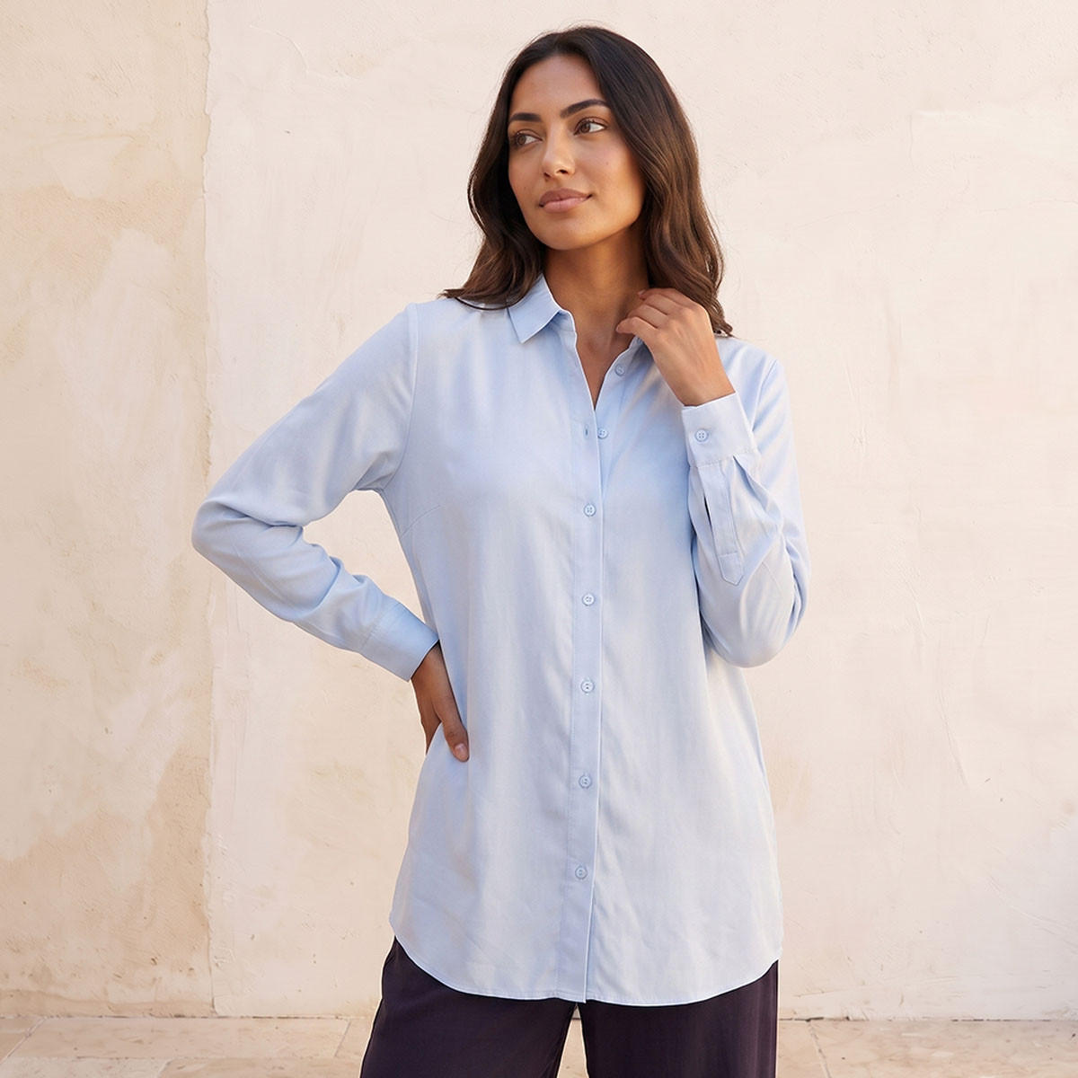 قميص فيسكوز أنيق بكسرة خلفية من سبلاش-women-clothing-shirtsandblouses-shirts-image-1
