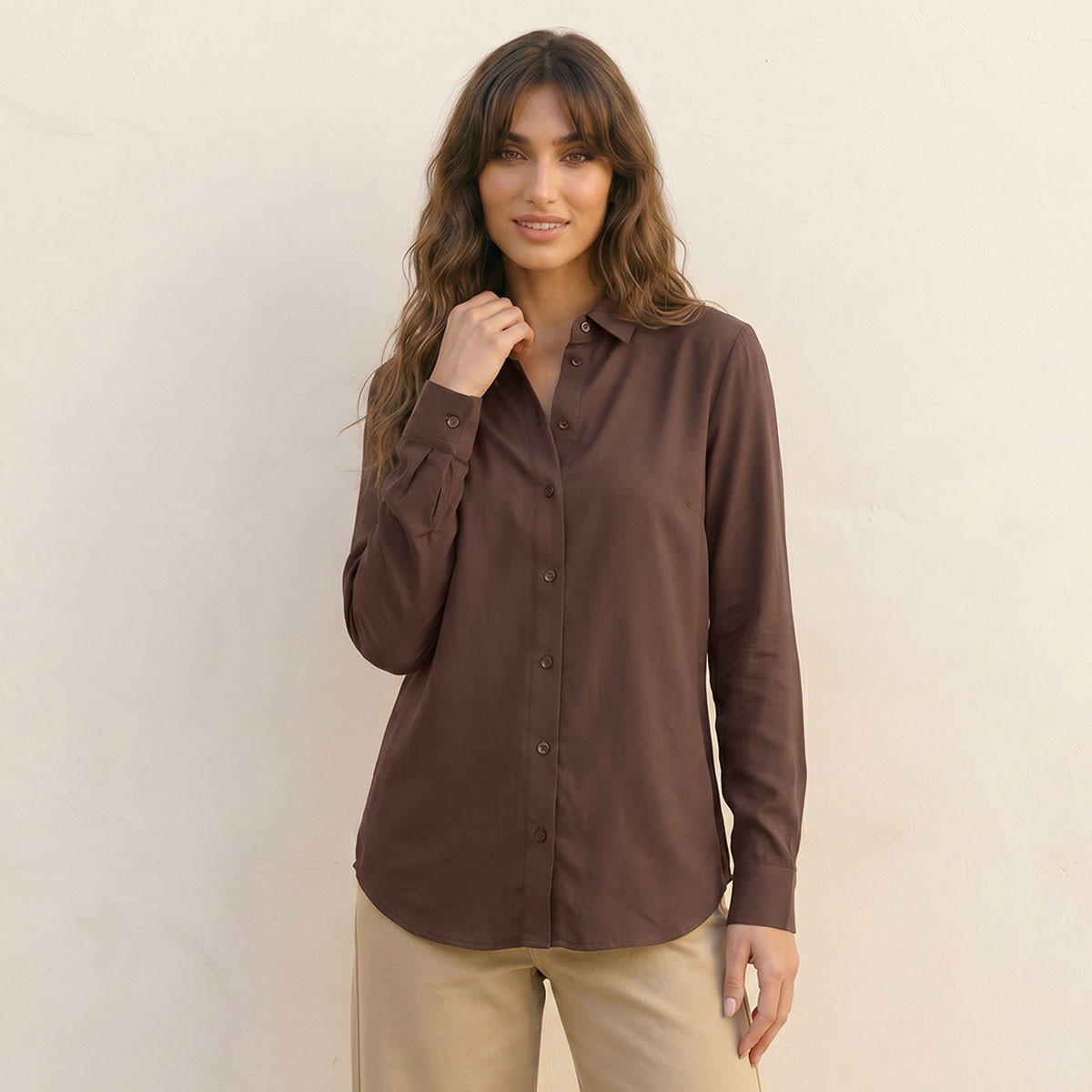 قميص فيسكوز أنيق بكسرة خلفية من سبلاش-women-clothing-shirtsandblouses-shirts-image-1