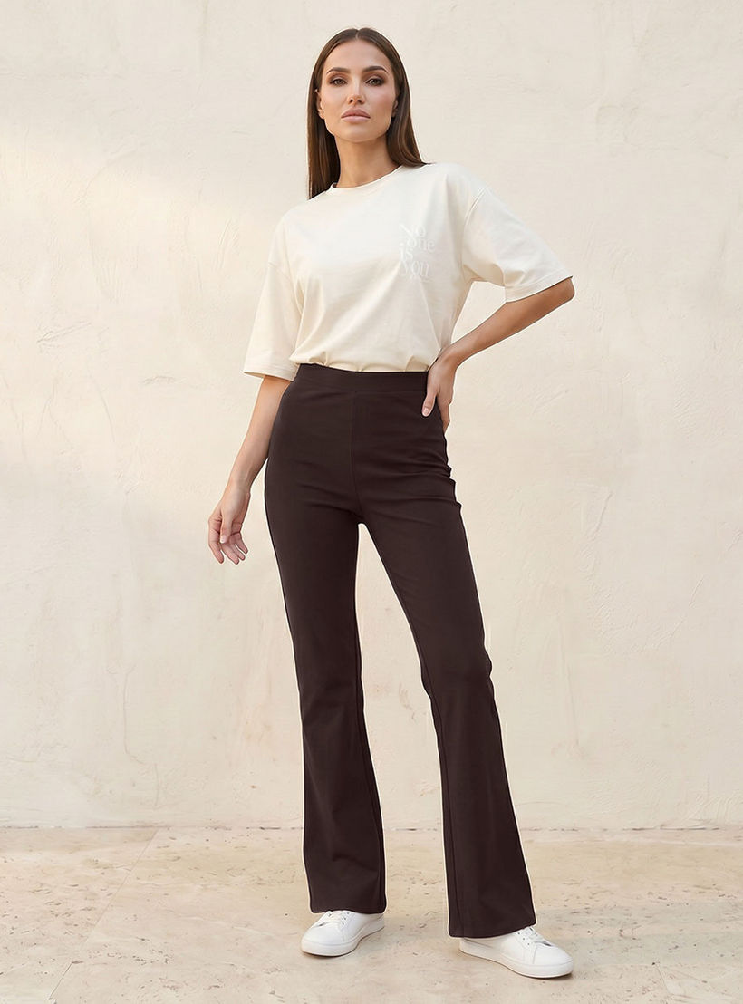 بنطلون ليقنز واسع بخصر مطاطي من سبلاش بيسك-women-clothing-leggings-image-3