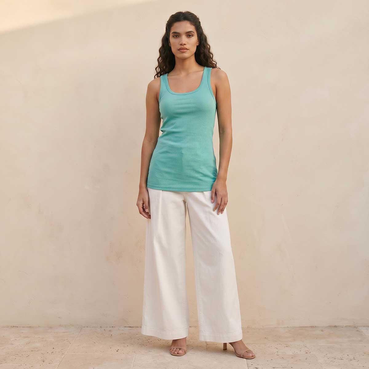 Splash Basic Slim Fit Tank Top Ribbed-women-clothing-tshirts-image-5