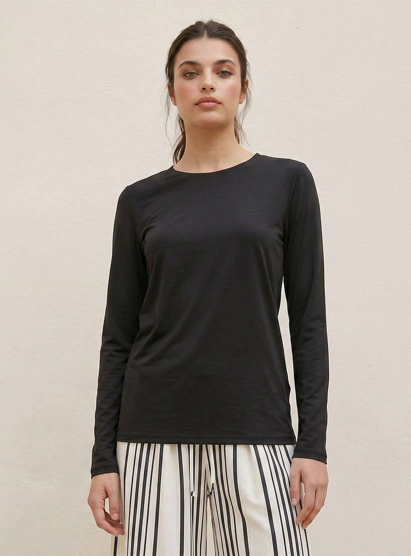 تيشيرت بقصة عادية من سبلاش بيسك-women-clothing-tshirts-image-1