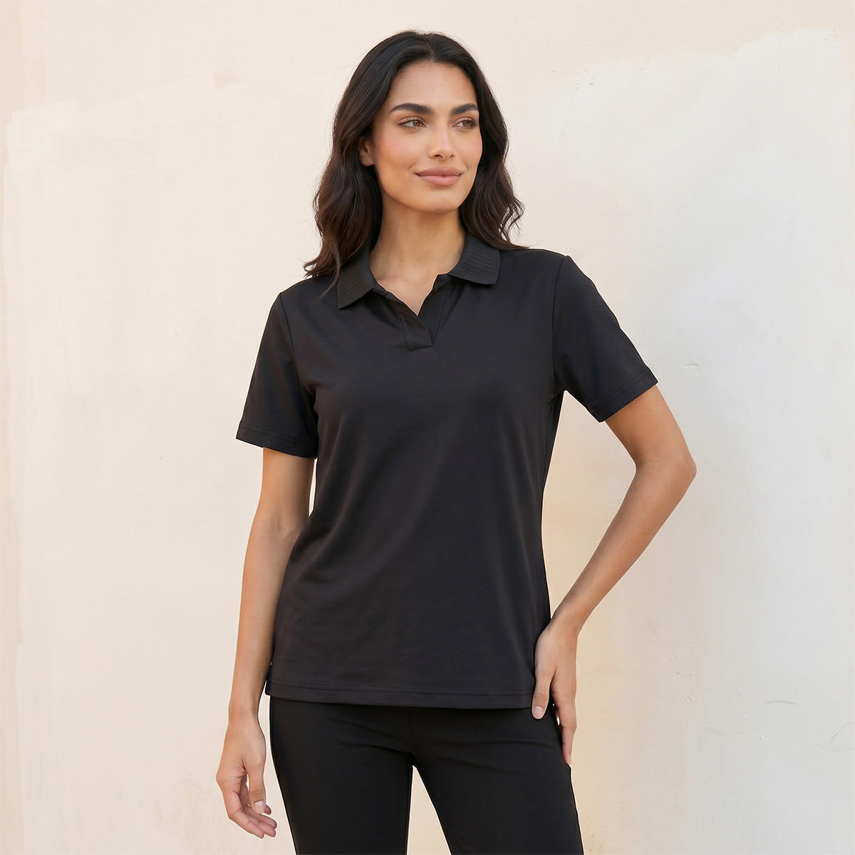 تيشيرت بولو بياقة مضلعة من سبلاش بيسك-women-clothing-tshirts-image-1