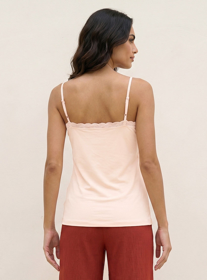 Splash Basic Slim Fit Camisole with Lace Trim-women-clothing-tshirts-image-4