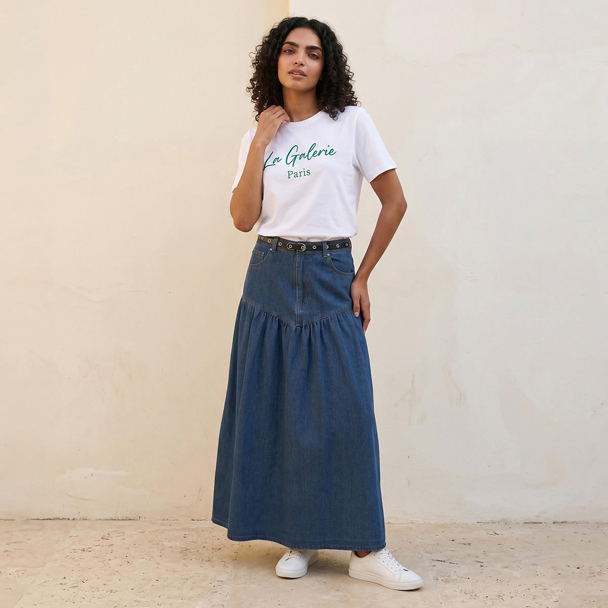 تيشيرت قطن بطبعات شعار من سبلاش بيزك-women-clothing-tshirts-image-3