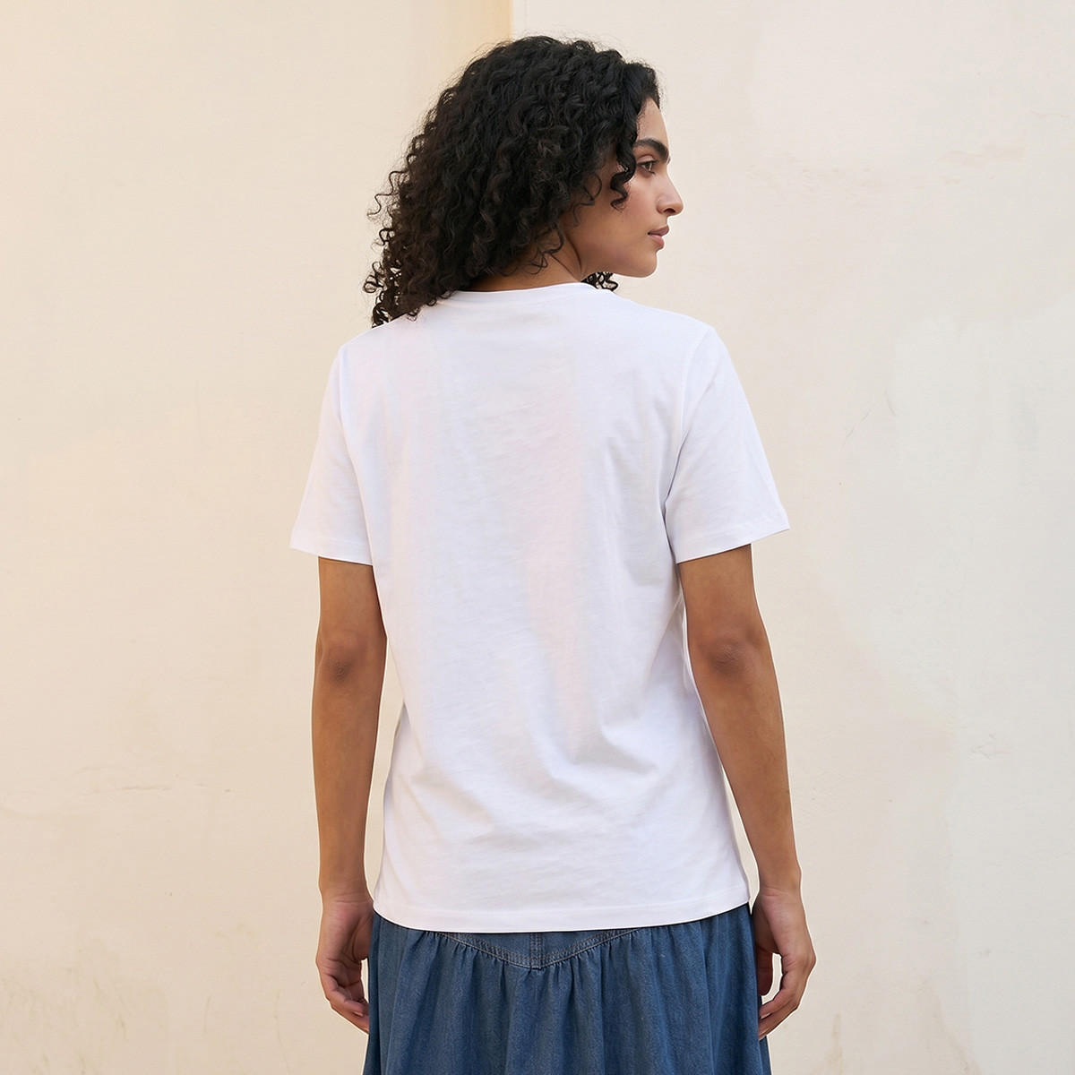تيشيرت قطن بطبعات شعار من سبلاش بيزك-women-clothing-tshirts-image-4