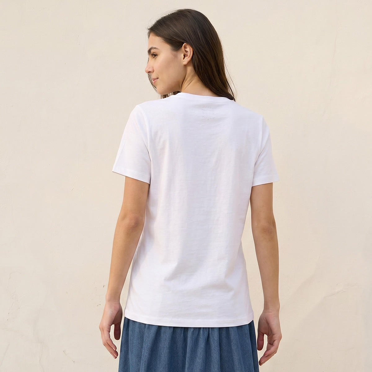 تيشيرت قطن أساسي بطبعة من سبلاش-women-clothing-tshirts-image-4
