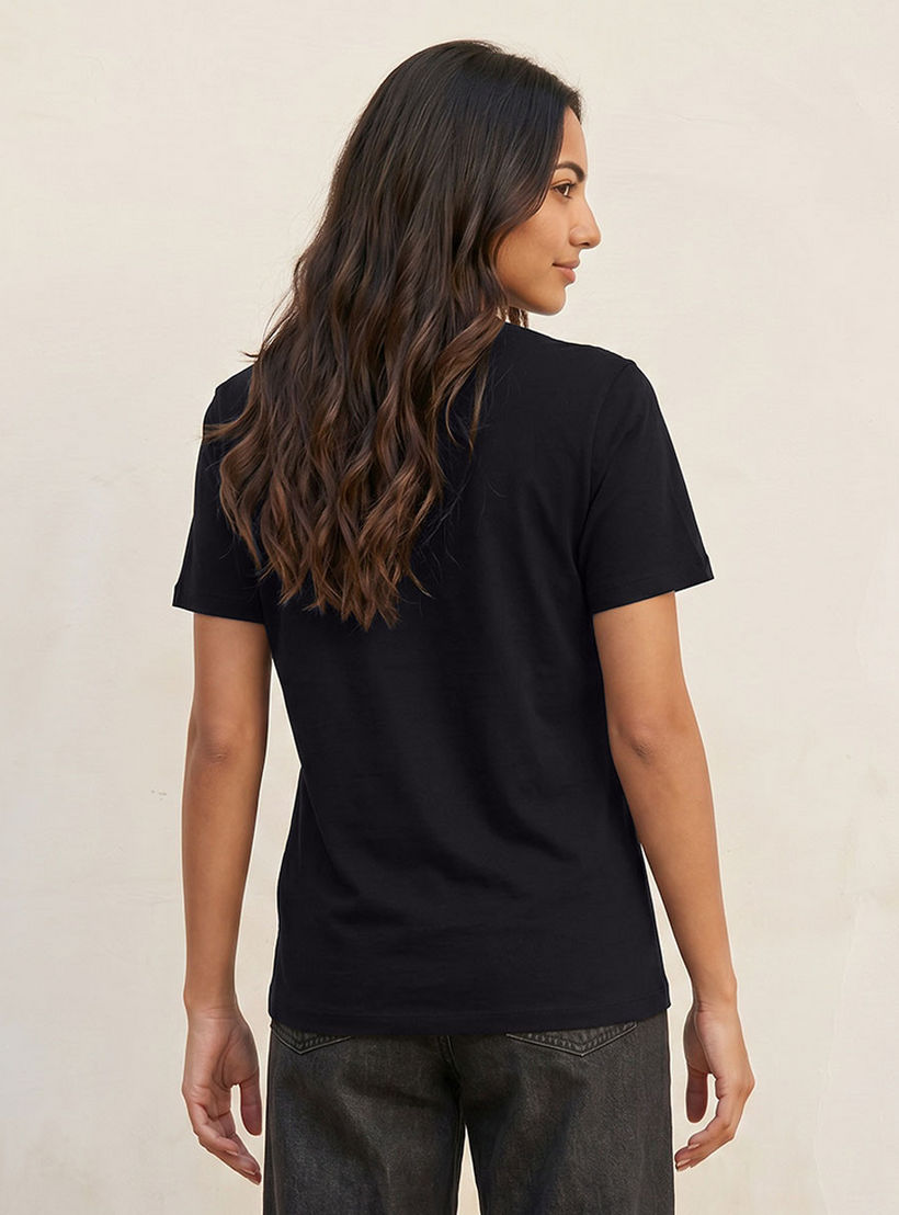 Splash Basics Cotton T-shirt with Spaghetti Print-women-clothing-tshirts-image-4