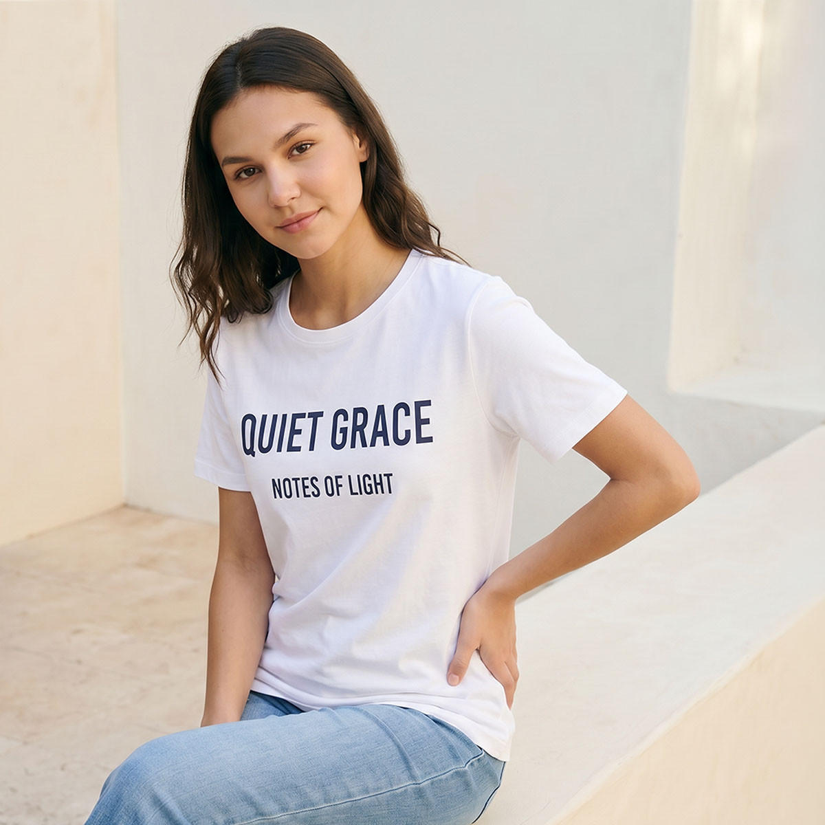 Splash Basic Cotton T-shirt with Slogan Print-women-clothing-tshirts-image-1