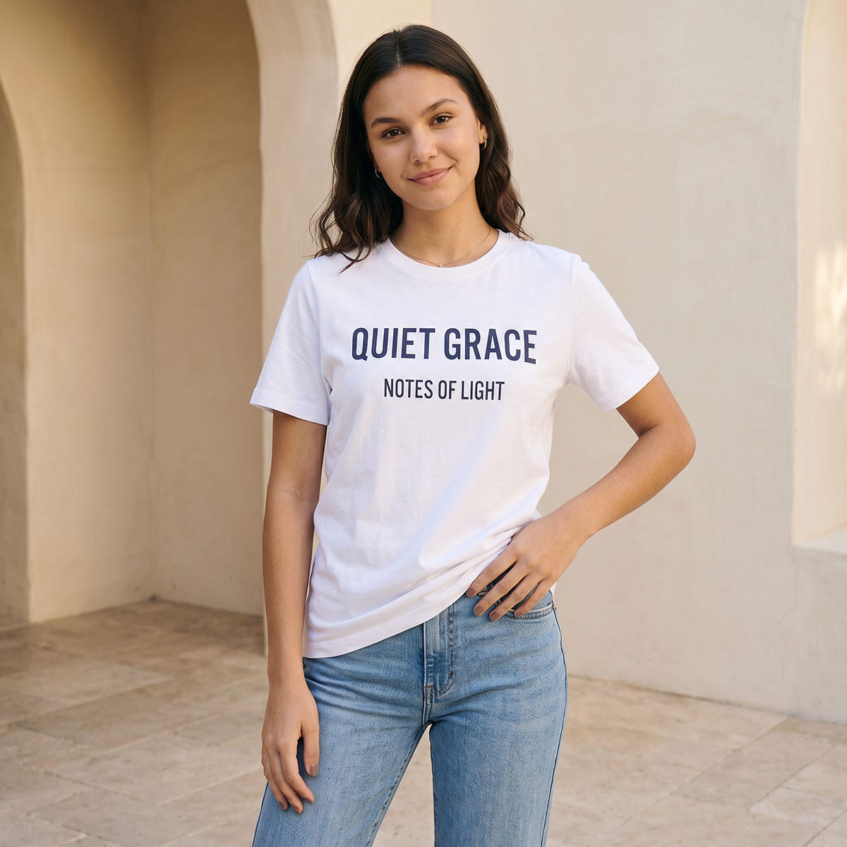 Splash Basic Cotton T-shirt with Slogan Print-women-clothing-tshirts-image-5