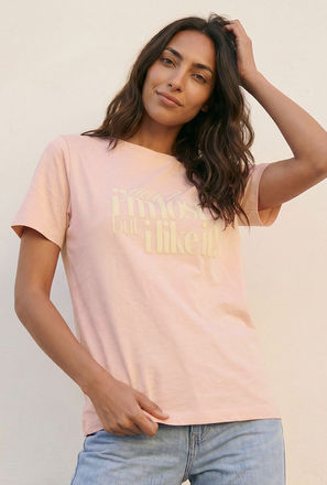 تيشيرت قطن بطبعات شعار من سبلاش بيزيك-women-clothing-tshirts-image-1