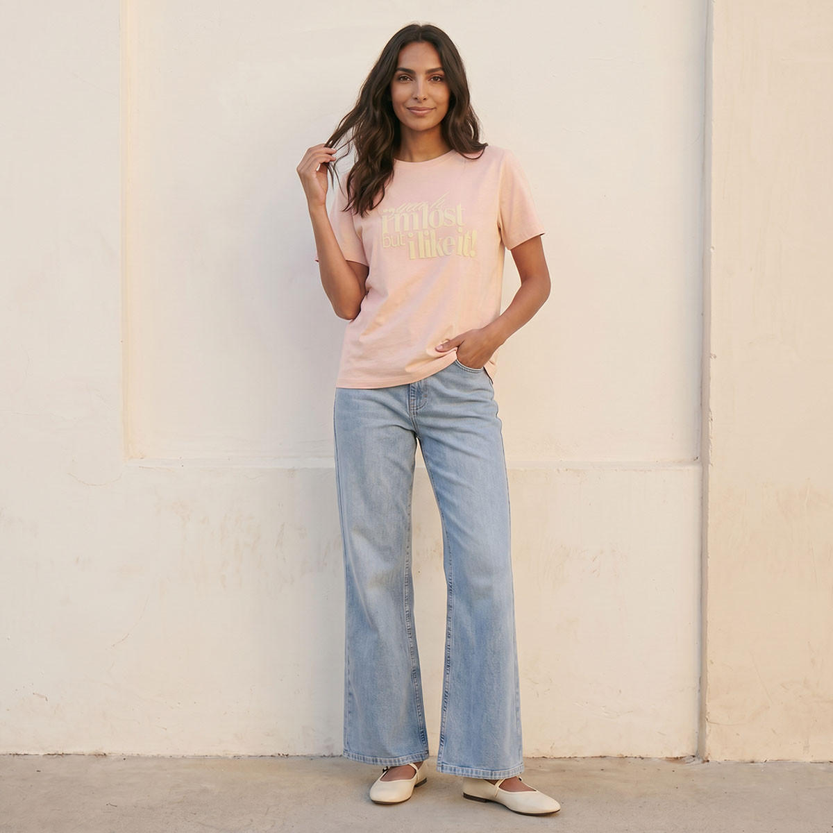تيشيرت قطن بطبعات شعار من سبلاش بيزيك-women-clothing-tshirts-image-3
