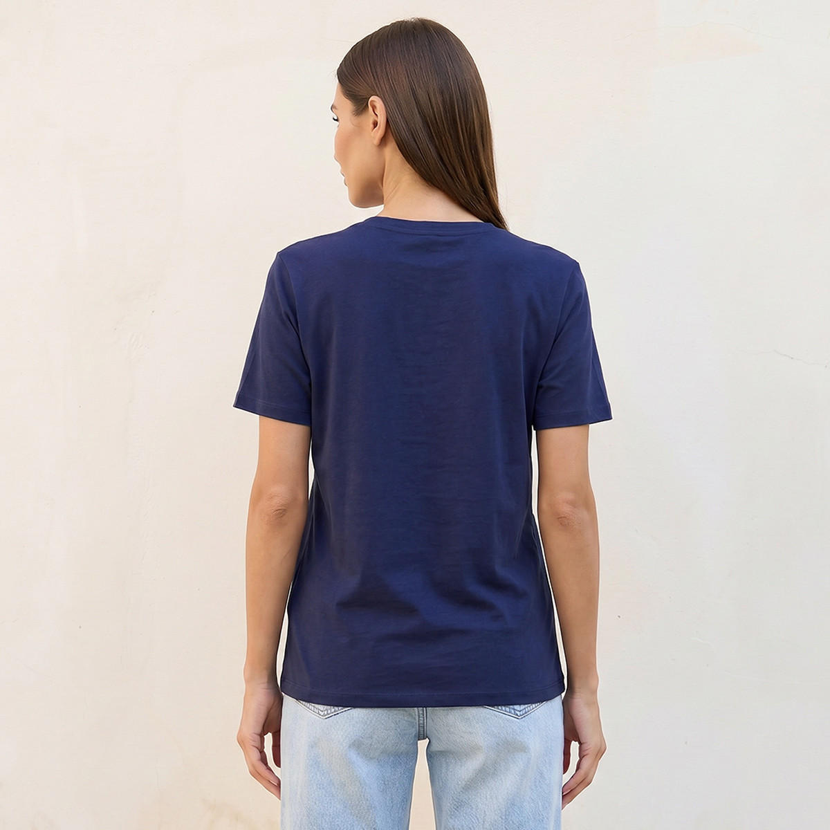 Splash Basics Cotton T-shirt with Monte Carlo Print-women-clothing-tshirts-image-4