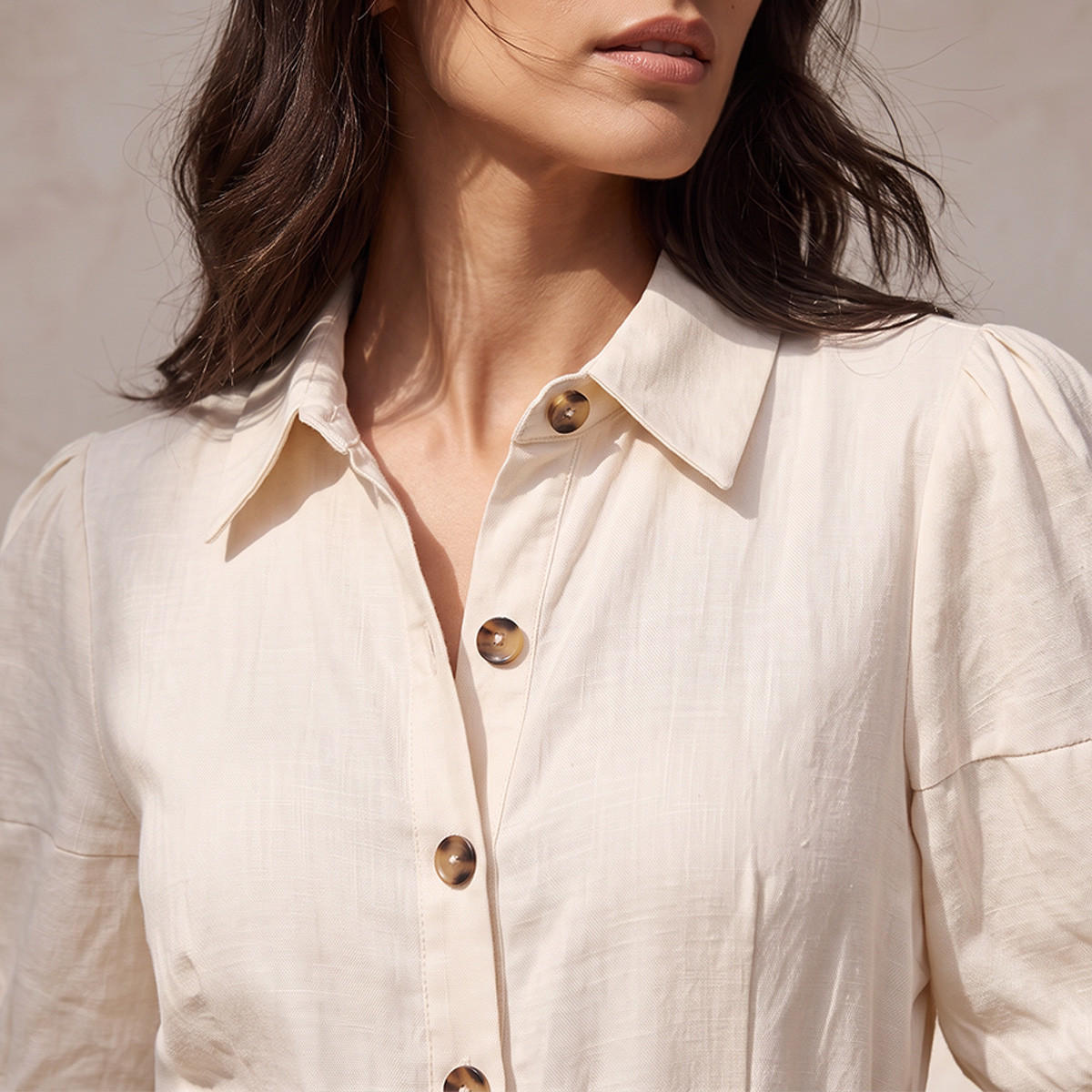 فستان قميص كتان بحزام من سبلاش بيزيك-women-clothing-dresses-image-6