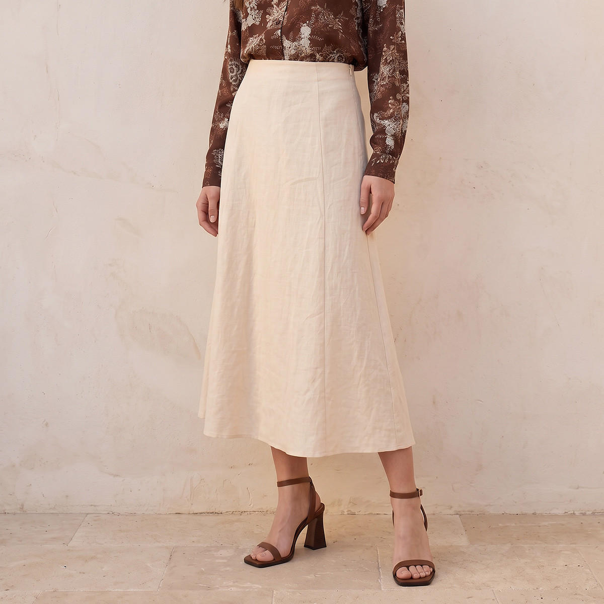 تنورة كتان إيه لاين من سبلاش بيسك-women-clothing-skirts-image-1