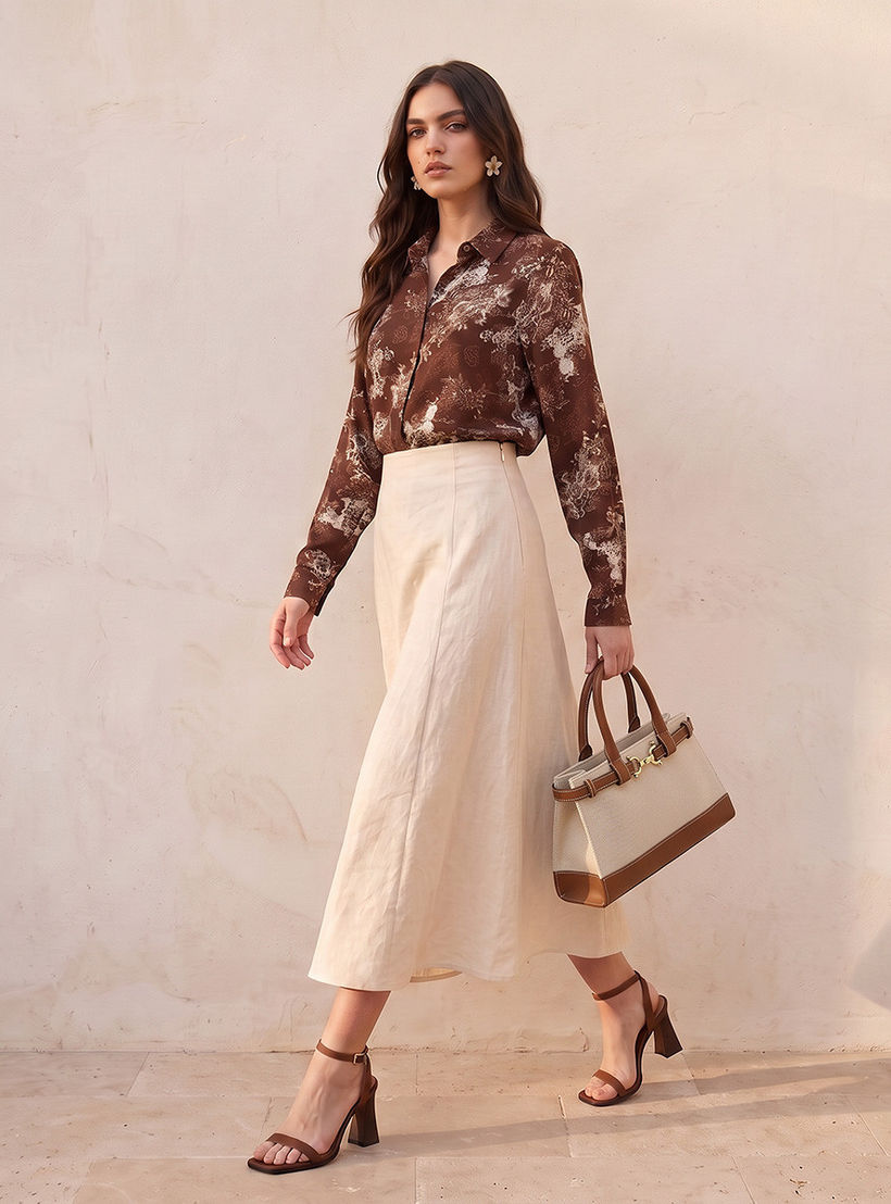 تنورة كتان إيه لاين من سبلاش بيسك-women-clothing-skirts-image-3