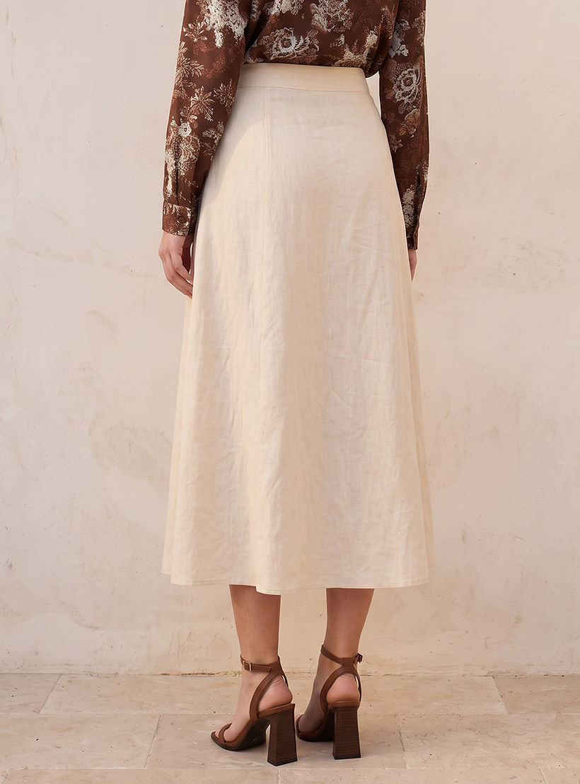 تنورة كتان إيه لاين من سبلاش بيسك-women-clothing-skirts-image-4