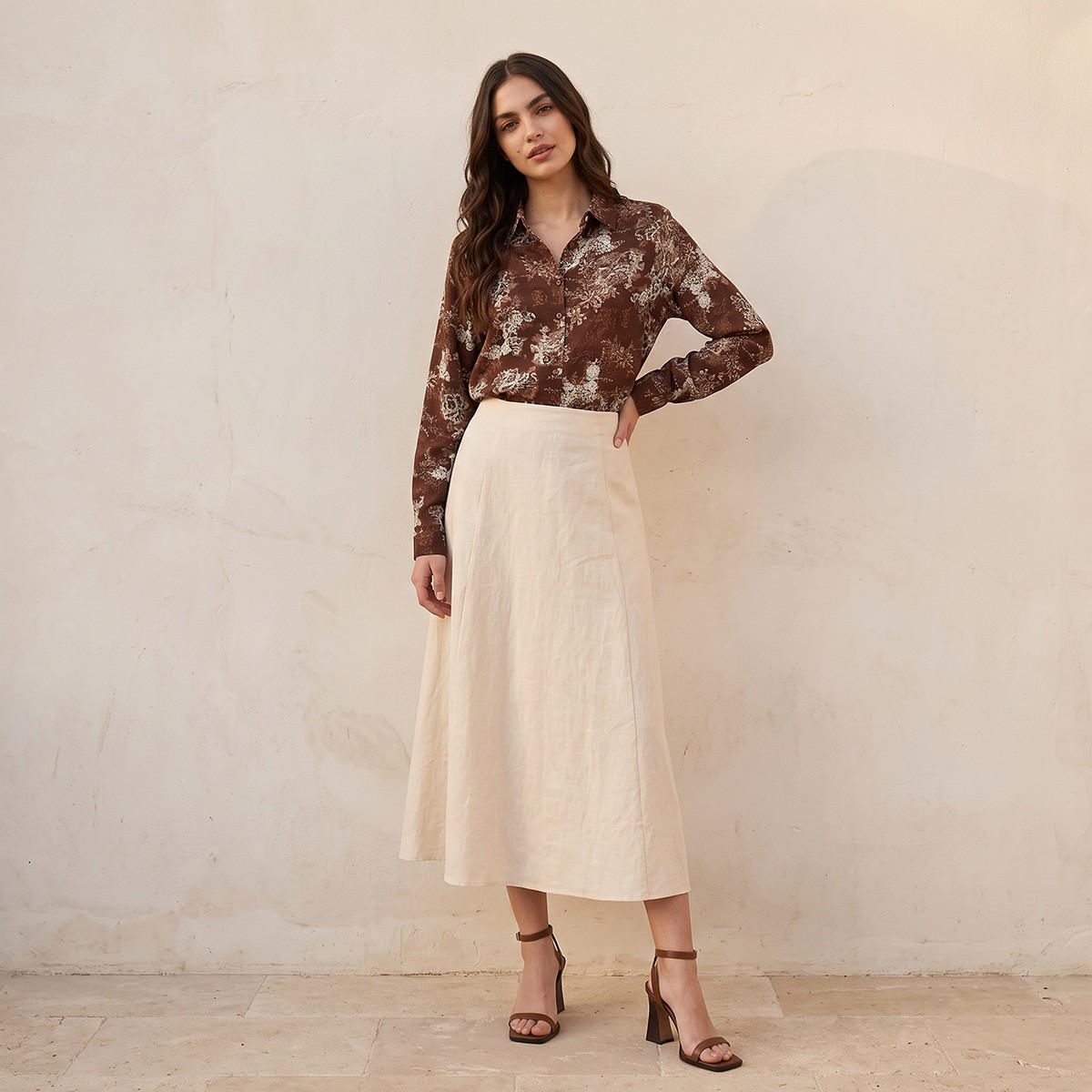 تنورة كتان إيه لاين من سبلاش بيسك-women-clothing-skirts-image-5