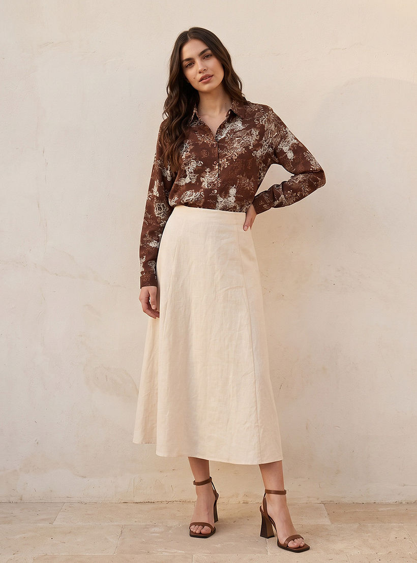 تنورة كتان إيه لاين من سبلاش بيسك-women-clothing-skirts-image-5