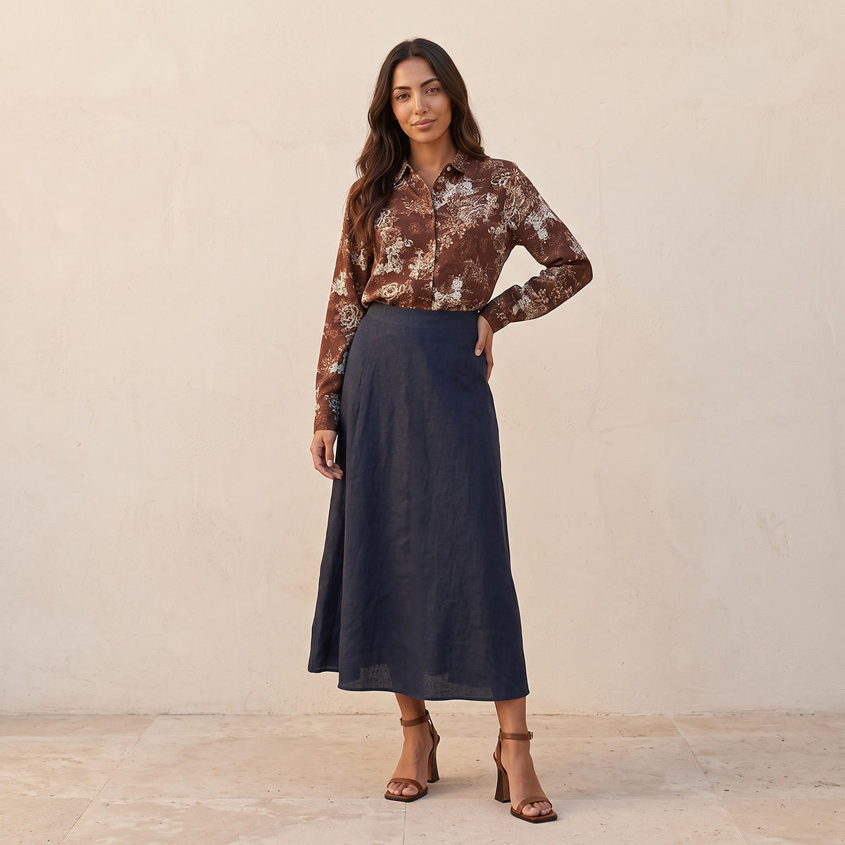 تنورة كتان إيه لاين من سبلاش بيسك-women-clothing-skirts-image-5