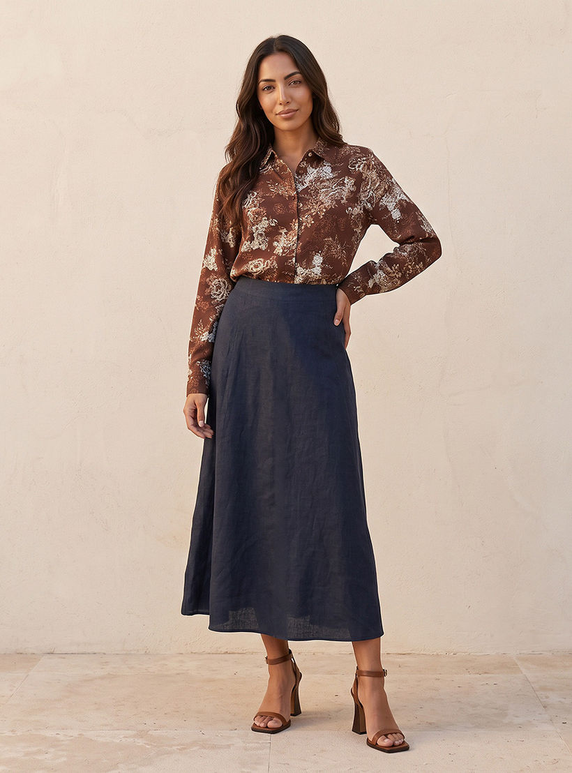 تنورة كتان إيه لاين من سبلاش بيسك-women-clothing-skirts-image-5