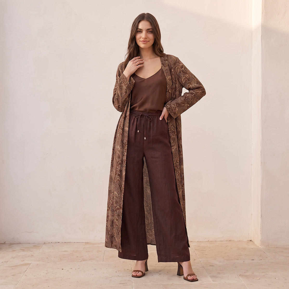 Splash Basic Wide Leg Linen Trousers-women-clothing-trousers-image-5