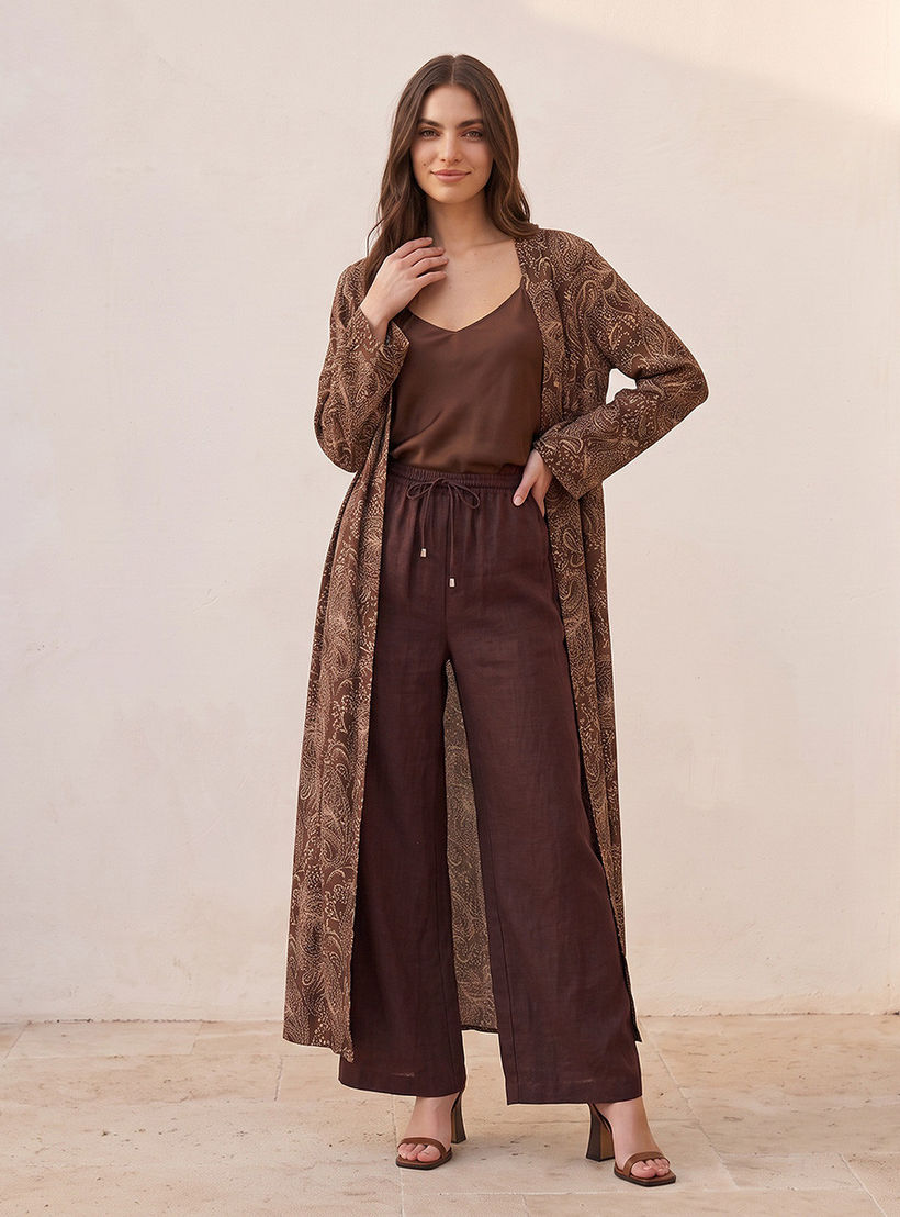Splash Basic Wide Leg Linen Trousers-women-clothing-trousers-image-5