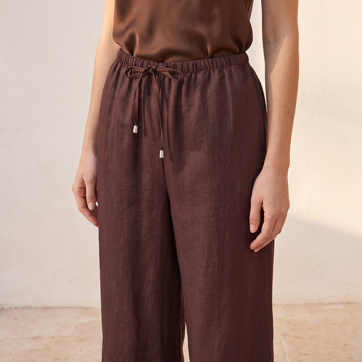 Splash Basic Wide Leg Linen Trousers-women-clothing-trousers-image-6