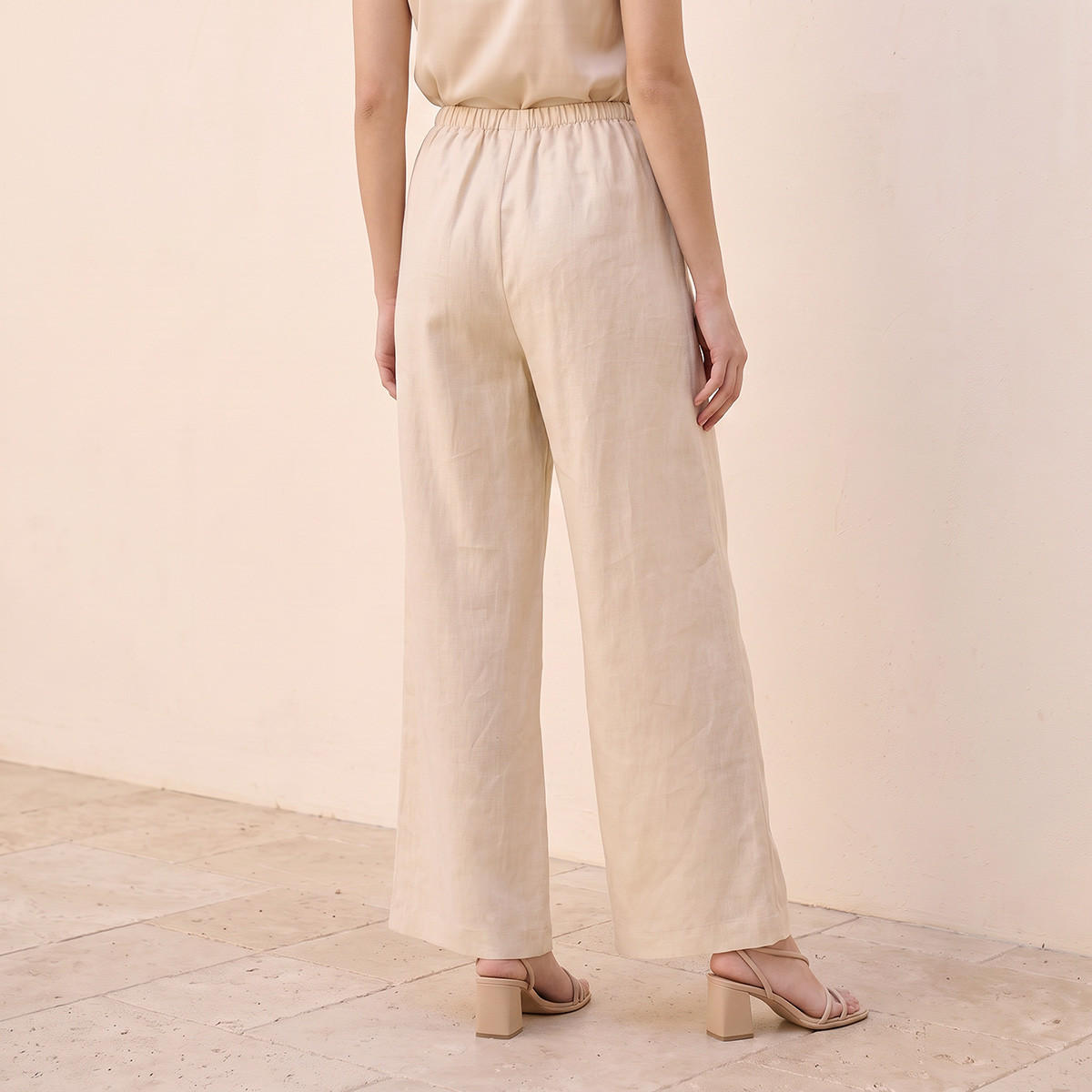 Splash Basic Wide Leg Linen Trousers-women-clothing-trousers-image-4